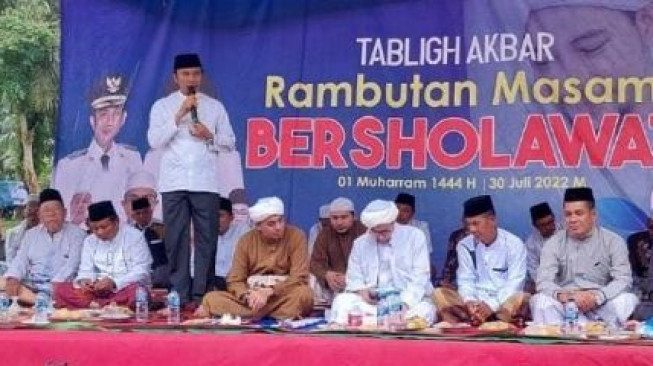 Edi Purwanto Hadiri Tabligh Akbar di Desa Rambutan Masam